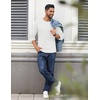 image:imageCOOFANDY Crewneck Sweaters for Men Slim Fit Long Sleeve Pullover TopsAll White