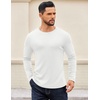 image:imageCOOFANDY Crewneck Sweaters for Men Slim Fit Long Sleeve Pullover TopsAll White