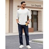 image:imageCOOFANDY Crewneck Sweaters for Men Slim Fit Long Sleeve Pullover TopsAll White