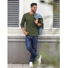 image:imageCOOFANDY Crewneck Sweaters for Men Slim Fit Long Sleeve Pullover TopsArmy Green