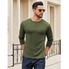 image:imageCOOFANDY Crewneck Sweaters for Men Slim Fit Long Sleeve Pullover TopsArmy Green