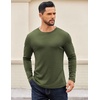 image:imageCOOFANDY Crewneck Sweaters for Men Slim Fit Long Sleeve Pullover TopsArmy Green
