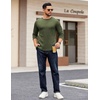 image:imageCOOFANDY Crewneck Sweaters for Men Slim Fit Long Sleeve Pullover TopsArmy Green