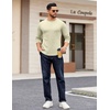 image:imageCOOFANDY Crewneck Sweaters for Men Slim Fit Long Sleeve Pullover TopsBeige