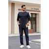 image:imageCOOFANDY Crewneck Sweaters for Men Slim Fit Long Sleeve Pullover TopsBlackNavy BlueLight Grey