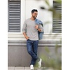 image:imageCOOFANDY Crewneck Sweaters for Men Slim Fit Long Sleeve Pullover TopsBlackNavy BlueLight Grey