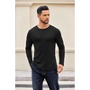 image:imageCOOFANDY Crewneck Sweaters for Men Slim Fit Long Sleeve Pullover TopsBlackNavy BlueLight Grey