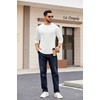 image:imageCOOFANDY Crewneck Sweaters for Men Slim Fit Long Sleeve Pullover TopsBlackWhite