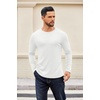 image:imageCOOFANDY Crewneck Sweaters for Men Slim Fit Long Sleeve Pullover TopsBlackWhite