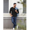 image:imageCOOFANDY Crewneck Sweaters for Men Slim Fit Long Sleeve Pullover TopsBlackWhite