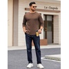 image:imageCOOFANDY Crewneck Sweaters for Men Slim Fit Long Sleeve Pullover TopsBrown