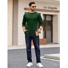 image:imageCOOFANDY Crewneck Sweaters for Men Slim Fit Long Sleeve Pullover TopsDark Green