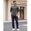 image:imageCOOFANDY Crewneck Sweaters for Men Slim Fit Long Sleeve Pullover TopsDark Grey