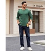 image:imageCOOFANDY Crewneck Sweaters for Men Slim Fit Long Sleeve Pullover TopsGreen