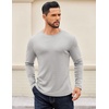 image:imageCOOFANDY Crewneck Sweaters for Men Slim Fit Long Sleeve Pullover TopsLight Grey