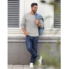image:imageCOOFANDY Crewneck Sweaters for Men Slim Fit Long Sleeve Pullover TopsLight Grey