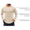 image:imageCOOFANDY Crewneck Sweaters for Men Slim Fit Long Sleeve Pullover TopsLight Khaki