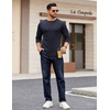 image:imageCOOFANDY Crewneck Sweaters for Men Slim Fit Long Sleeve Pullover TopsNavy Blue