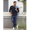 image:imageCOOFANDY Crewneck Sweaters for Men Slim Fit Long Sleeve Pullover TopsNavy Blue