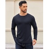 image:imageCOOFANDY Crewneck Sweaters for Men Slim Fit Long Sleeve Pullover TopsNavy Blue