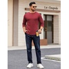 image:imageCOOFANDY Crewneck Sweaters for Men Slim Fit Long Sleeve Pullover TopsRed
