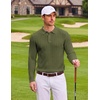 image:imageCOOFANDY Long Sleeve Polo Shirts for Men Lightweight Knit Polo SweaterArmy Green