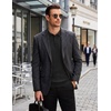 image:imageCOOFANDY Long Sleeve Polo Shirts for Men Lightweight Knit Polo SweaterBlack  White Edge