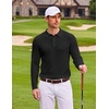 image:imageCOOFANDY Long Sleeve Polo Shirts for Men Lightweight Knit Polo SweaterBlack