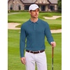 image:imageCOOFANDY Long Sleeve Polo Shirts for Men Lightweight Knit Polo SweaterBlue
