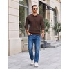 image:imageCOOFANDY Long Sleeve Polo Shirts for Men Lightweight Knit Polo SweaterBrown