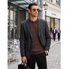 image:imageCOOFANDY Long Sleeve Polo Shirts for Men Lightweight Knit Polo SweaterBrown