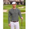 image:imageCOOFANDY Long Sleeve Polo Shirts for Men Lightweight Knit Polo SweaterDark Grey