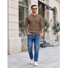 image:imageCOOFANDY Long Sleeve Polo Shirts for Men Lightweight Knit Polo SweaterDark Khaki