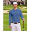 image:imageCOOFANDY Long Sleeve Polo Shirts for Men Lightweight Knit Polo SweaterDenim Blue