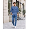image:imageCOOFANDY Long Sleeve Polo Shirts for Men Lightweight Knit Polo SweaterDenim Blue