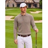 image:imageCOOFANDY Long Sleeve Polo Shirts for Men Lightweight Knit Polo SweaterFantasy Brown