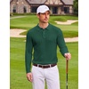 image:imageCOOFANDY Long Sleeve Polo Shirts for Men Lightweight Knit Polo SweaterGreen
