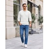 image:imageCOOFANDY Long Sleeve Polo Shirts for Men Lightweight Knit Polo SweaterIvory