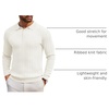 image:imageCOOFANDY Long Sleeve Polo Shirts for Men Lightweight Knit Polo SweaterIvory