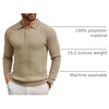 image:imageCOOFANDY Long Sleeve Polo Shirts for Men Lightweight Knit Polo SweaterKhaki