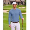 image:imageCOOFANDY Long Sleeve Polo Shirts for Men Lightweight Knit Polo SweaterLight Blue