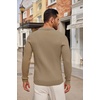 image:imageCOOFANDY Long Sleeve Polo Shirts for Men Lightweight Knit Polo SweaterLight Brown
