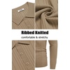 image:imageCOOFANDY Long Sleeve Polo Shirts for Men Lightweight Knit Polo SweaterLight Brown