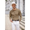 image:imageCOOFANDY Long Sleeve Polo Shirts for Men Lightweight Knit Polo SweaterLight Brown