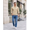 image:imageCOOFANDY Long Sleeve Polo Shirts for Men Lightweight Knit Polo SweaterLight Khaki