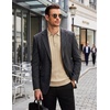 image:imageCOOFANDY Long Sleeve Polo Shirts for Men Lightweight Knit Polo SweaterLight Khaki