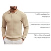 image:imageCOOFANDY Long Sleeve Polo Shirts for Men Lightweight Knit Polo SweaterLight Khaki