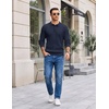 image:imageCOOFANDY Long Sleeve Polo Shirts for Men Lightweight Knit Polo SweaterNavy Blue