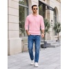 image:imageCOOFANDY Long Sleeve Polo Shirts for Men Lightweight Knit Polo SweaterPink