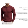 image:imageCOOFANDY Long Sleeve Polo Shirts for Men Lightweight Knit Polo SweaterWine Red